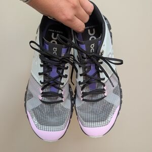 On Running Women's Black, Gray, and Purple Athletic Shoes